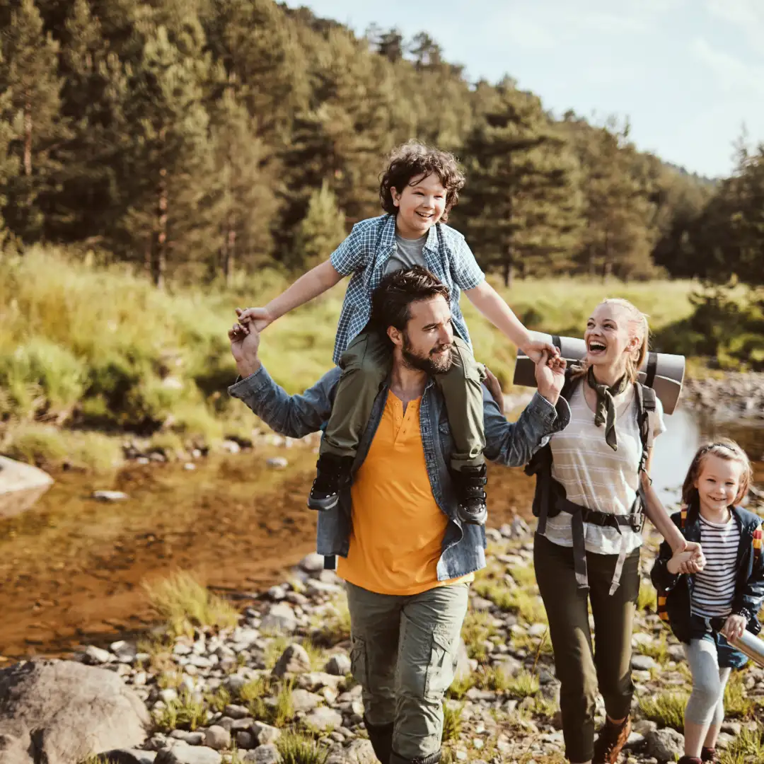 Family hiking